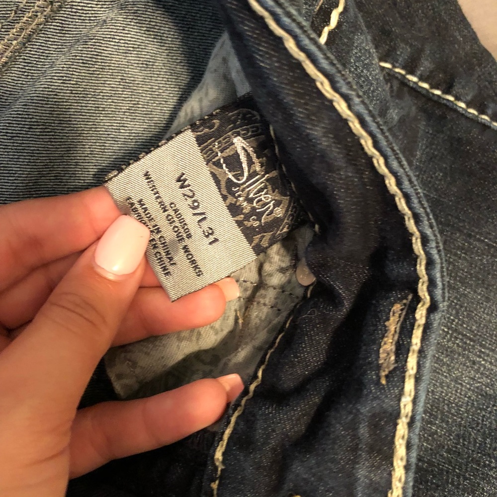 Silver skinny jeans